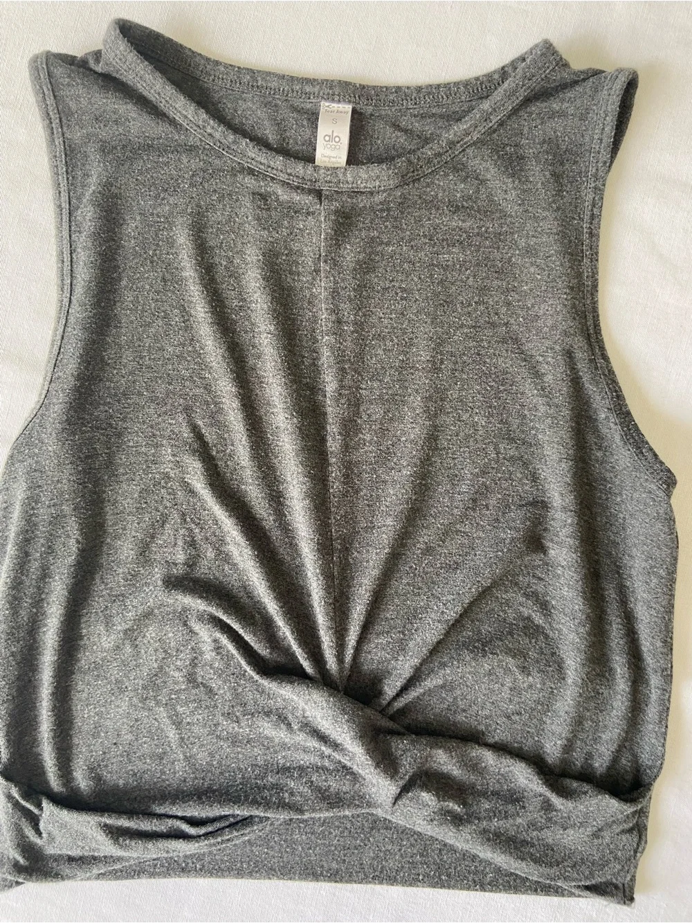 ALO Yoga Gray Twist-Front Tank